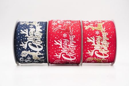 ग्लिटर हिरण और मेरी क्रिसमस स्क्रिप्ट वायर्ड रिबन_KF9749.KF9750 (3)